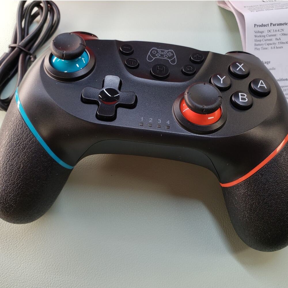Diswoe Wireless pro gamepad for Switch, Switch Lite and PC. Rechargeable. Black